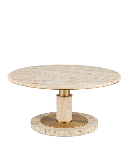 Currey and Company - 4000-0184 - Cocktail Table - Miles - Natural/Polished Brass