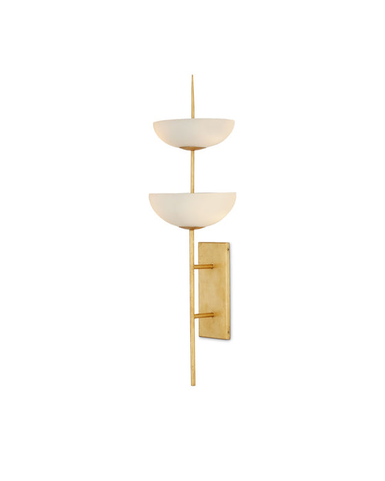 Currey and Company - 5000-0253 - Four Light Wall Sconce - Follett - Contemporary Gold Leaf/White