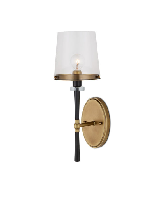 Currey and Company - 5000-0254 - One Light Wall Sconce - Antique Brass/Oil Rubbed Bronze/Clear