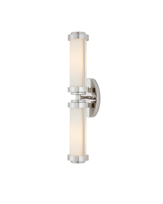 Currey and Company - 5800-0043 - Two Light Wall Sconce - Polished Nickel/Opaque