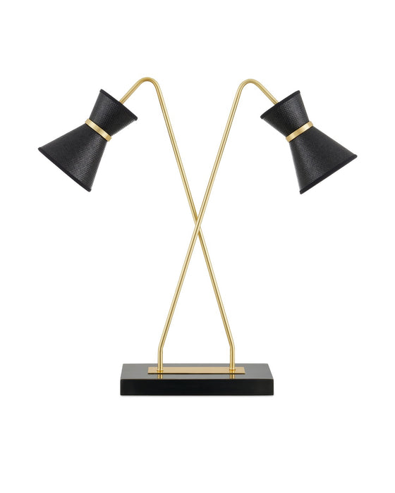 Currey and Company - 6000-0898 - Two Light Desk Lamp - Avignon - Polished Brass/Oil Rubbed Bronze/Black