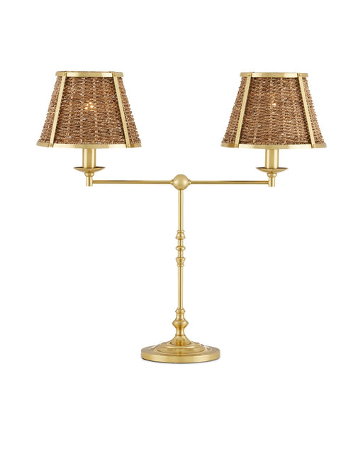 Currey and Company - 6000-0899 - Two Light Desk Lamp - Deauville - Polished Brass/Natural