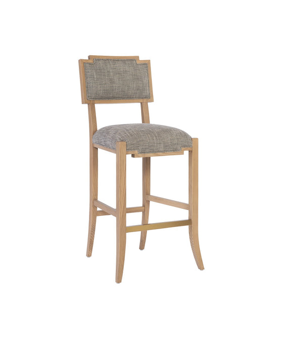 Currey and Company - 7000-1012 - Bar Stool - Blonde Ash Wood/Brass