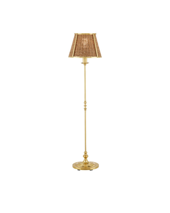 Currey and Company - 8000-0141 - One Light Floor Lamp - Deauville - Polished Brass/Natural