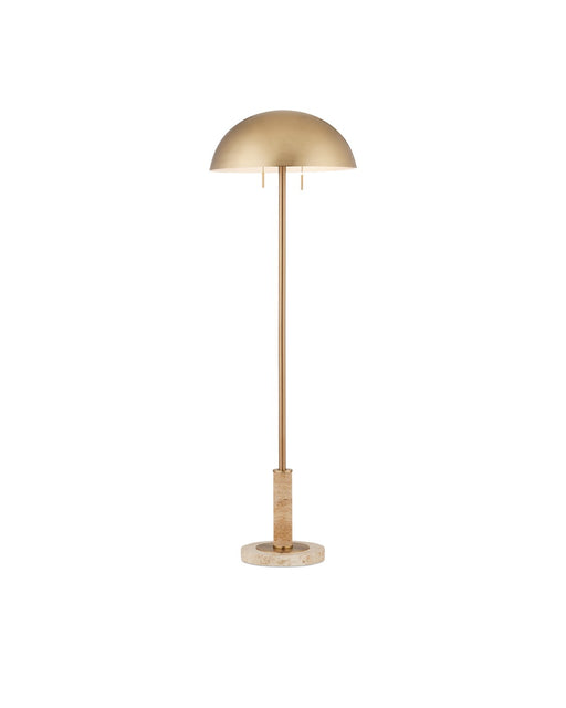 Currey and Company - 8000-0151 - Two Light Floor Lamp - Miles - Brass/Natural