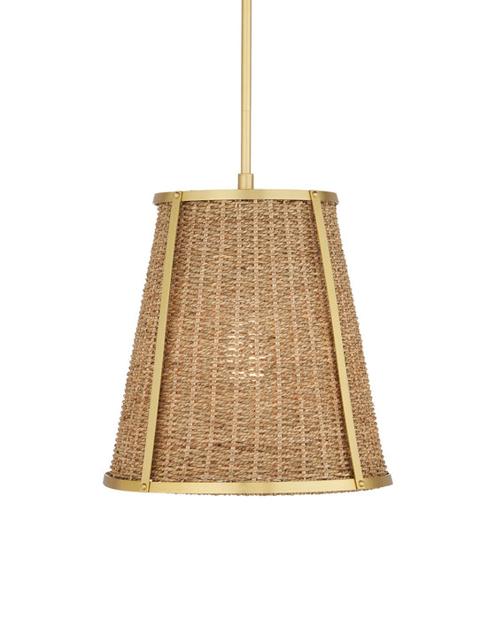 Currey and Company - 9000-1122 - One Light Pendant - Deauville - Natural/Polished Brass