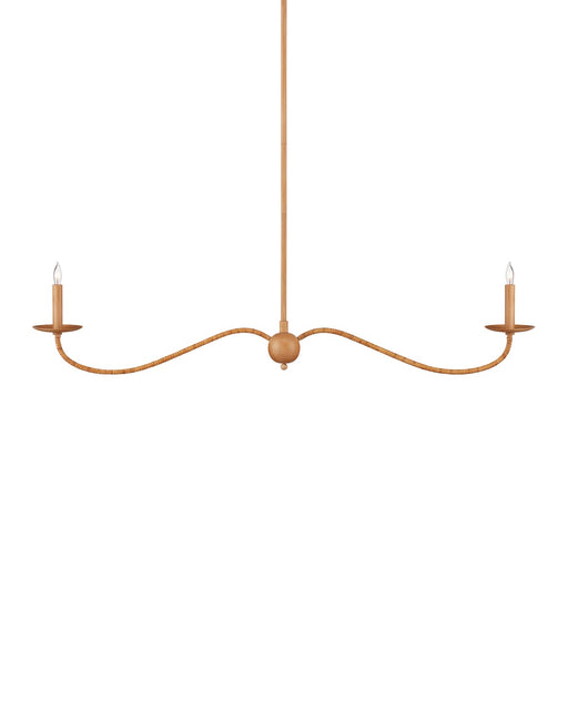 Currey and Company - 9000-1127 - Two Light Chandelier - Saxon - Saddle Tan/Natural