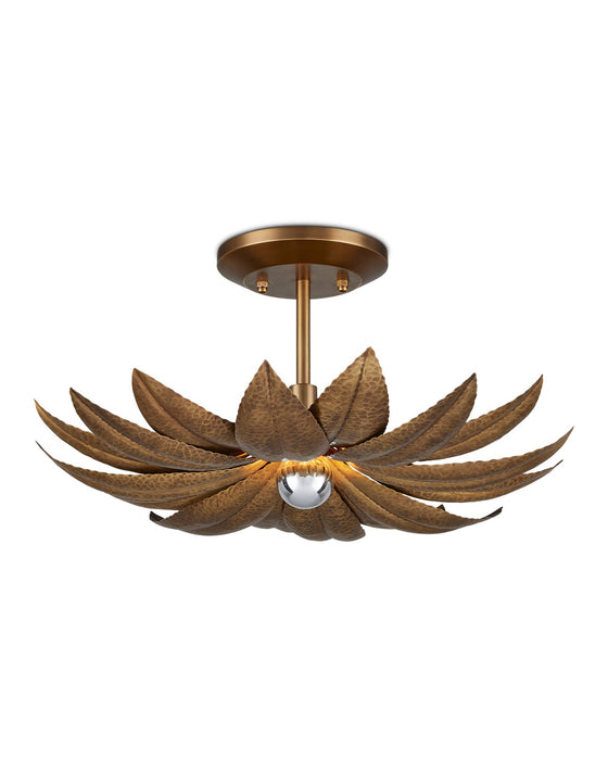 Currey and Company - 9000-1159 - One Light Semi-Flush Mount - Alithea - Antique Brass