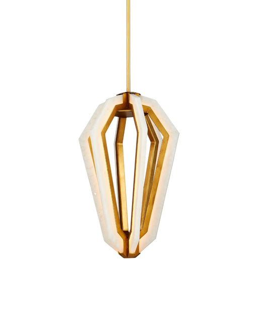 Currey and Company - 9000-1156 - LED Pendant - Riviere - Natural/Contemporary Gold Leaf