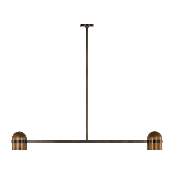 Visual Comfort Modern - AKLS33627BDZ/BWB - LED Linear Chandelier - Octavia - Blackened Bronze/Bright Worn Brass