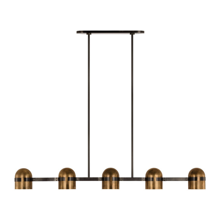 Visual Comfort Modern - AKLS33727BDZ/BWB - LED Linear Chandelier - Octavia - Blackened Bronze/Bright Worn Brass