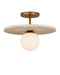 Currey and Company - 9000-1195 - One Light Semi-Flush Mount - Beige/Antique Brass/Frosted White