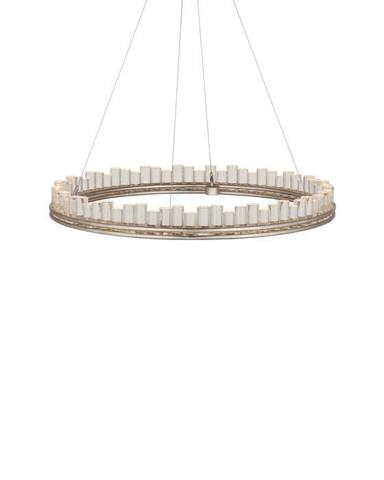 Currey and Company - 9000-1220 - One Light Chandelier - Contemporary Silver Leaf/Contemporary Silver/Clear