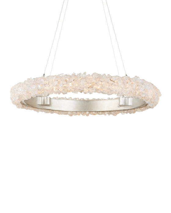 Currey and Company - 9000-1222 - One Light Chandelier - Contemporary Silver Leaf/Contemporary Silver/Natural