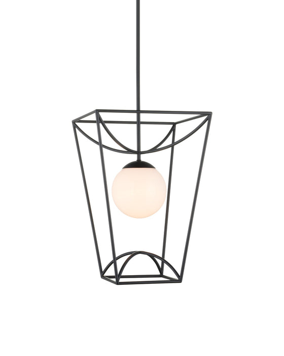 Currey and Company - 9500-0011 - One Light Lantern - Black/White