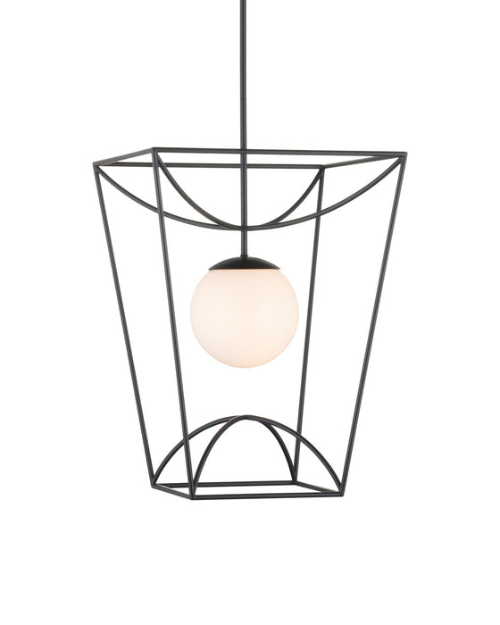 Currey and Company - 9500-0012 - One Light Lantern - Black/White