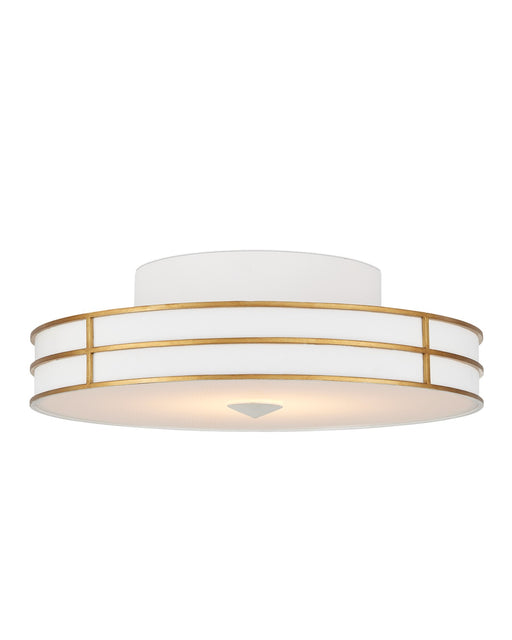 Currey and Company - 9999-0072 - One Light Flush Mount - Fielding - Gesso White/Contemporary Gold/Sugar White/White