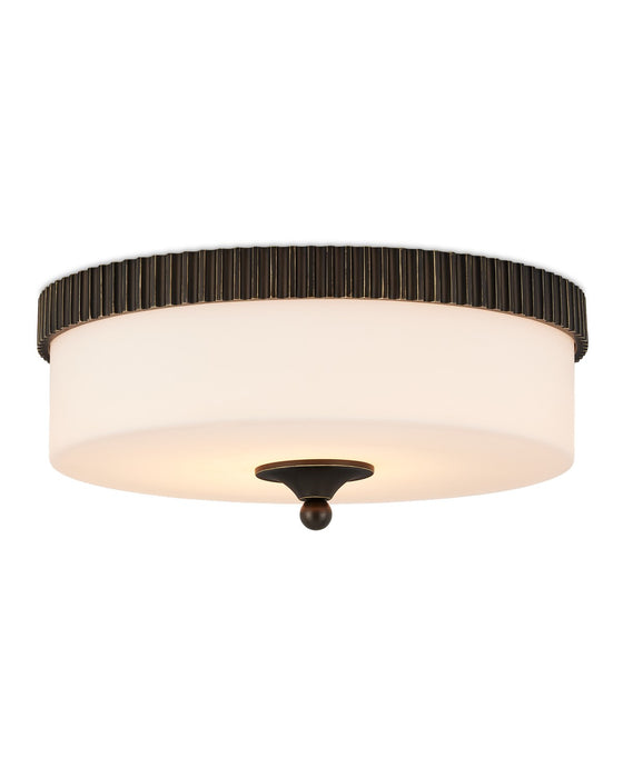 Currey and Company - 9999-0073 - One Light Flush Mount - Bryce - Oil Rubbed Bronze/White