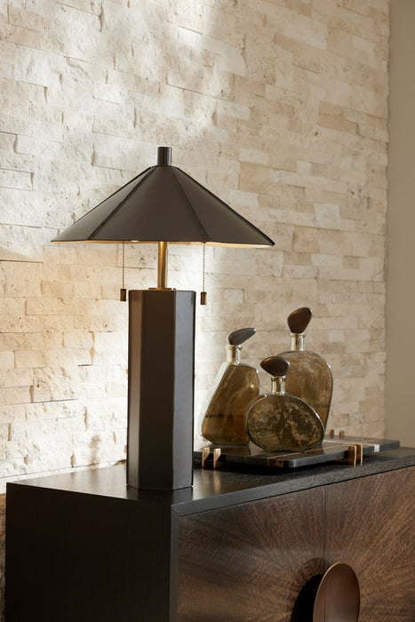 Arteriors - PTI12 - Two Light Table Lamp - Cantrell - Graphite/Antique Brass/Graphite/Gold Leaf