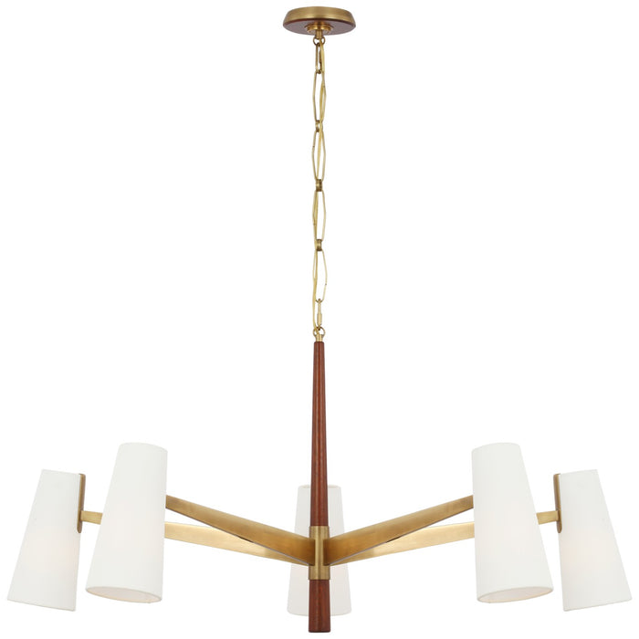 Visual Comfort Signature - ARN 5345HAB/MHG-L - LED Chandelier - Olina - Hand-Rubbed Antique Brass and Mahogany