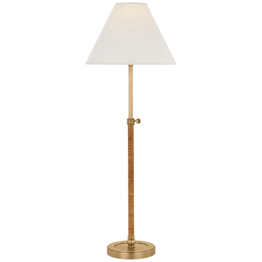 Visual Comfort Signature - CHA 8081AB/NRT-L - LED Buffet Lamp - Basden - Antique-Burnished Brass and Natural Rattan