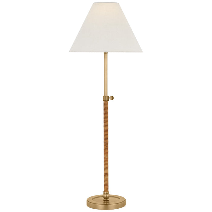 Visual Comfort Signature - CHA 8081AB/NRT-L - LED Buffet Lamp - Basden - Antique-Burnished Brass and Natural Rattan
