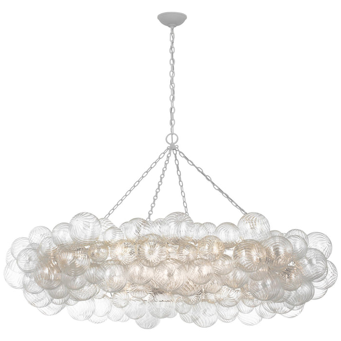 Visual Comfort Signature - JN 5109PW/CG - LED Chandelier - Talia - Plaster White and Clear Swirled Glass