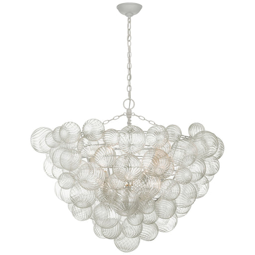 Visual Comfort Signature - JN 5122PW/CG - LED Chandelier - Talia - Plaster White and Clear Swirled Glass