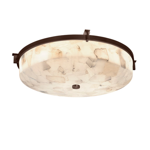 Justice Designs - ALR-8987-DBRZ - Three Light Flush-Mount - Alabaster Rocks - Dark Bronze