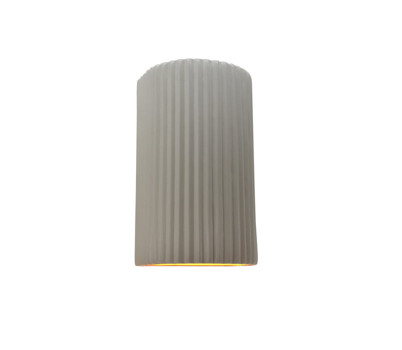 Justice Designs - CER-5740W-MTGD - LED Outdoor Wall Sconce - Ambiance - Matte White w/ Champagne Gold