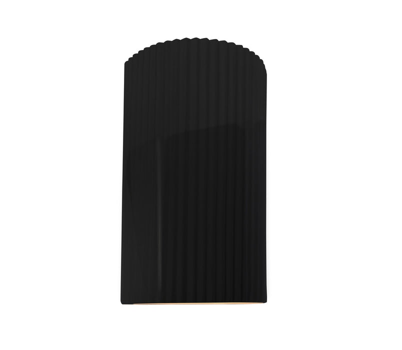 Justice Designs - CER-5745W-BKMT - LED Outdoor Wall Sconce - Ambiance - Gloss Black w/ Matte White