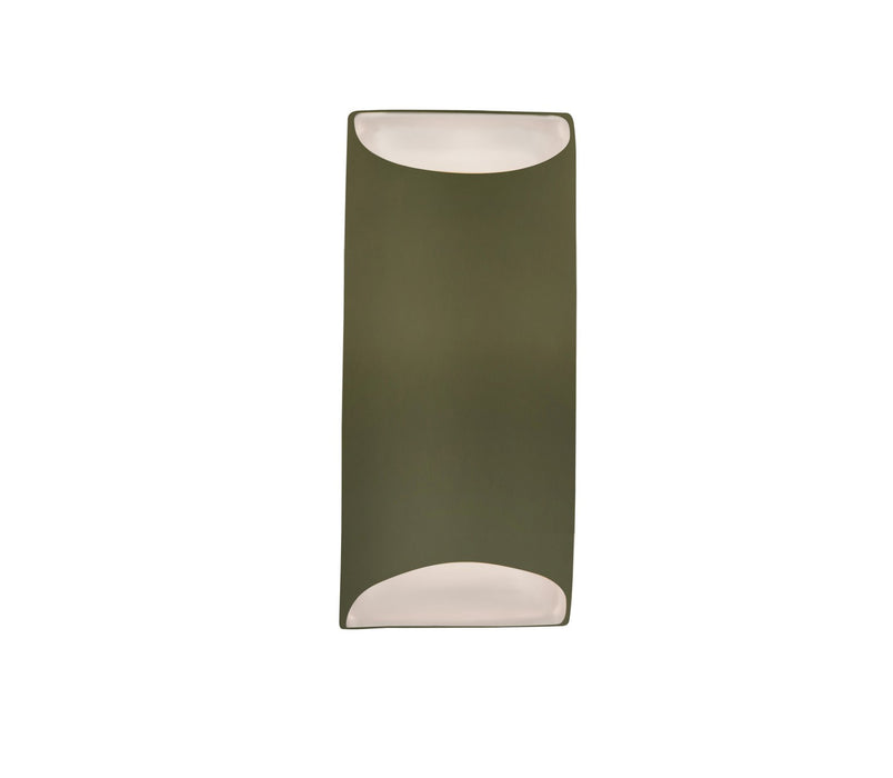 Justice Designs - CER-5755-MGRN - Two Light Wall Sconce - Ambiance - Matte Green