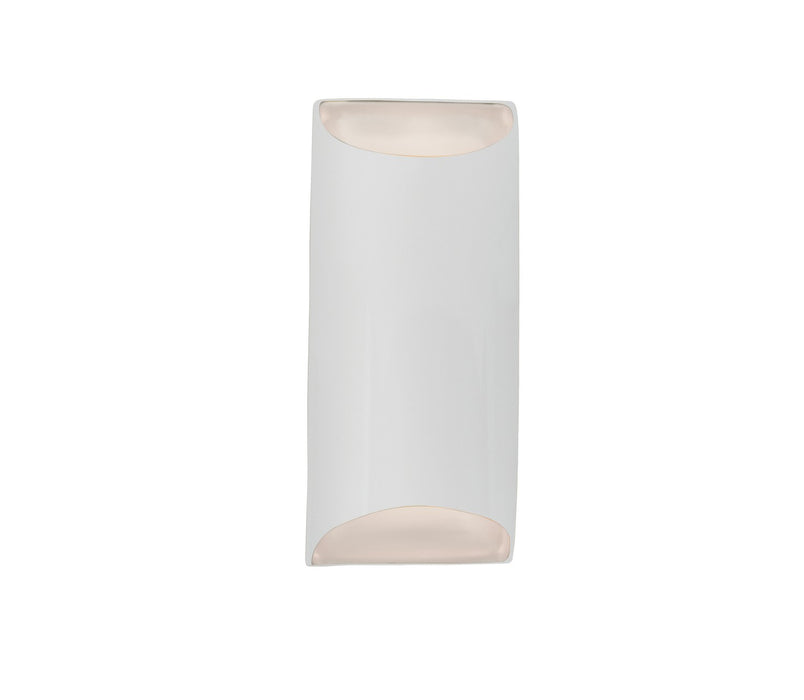 Justice Designs - CER-5755-WTWT - Two Light Wall Sconce - Ambiance - Gloss White (outside and inside of fixture)