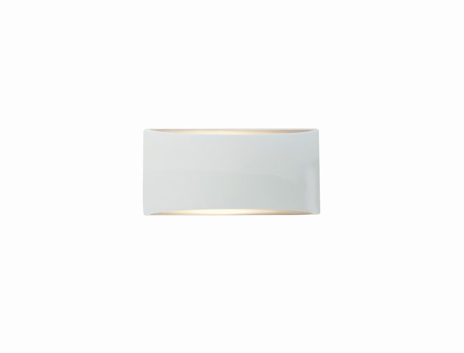 Justice Designs - CER-5760-WTWT - One Light Wall Sconce - Ambiance - Gloss White (outside and inside of fixture)