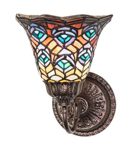 Tiffany Peacock Feather One Light Wall Sconce