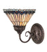 Meyda Tiffany - 245430 - One Light Wall Sconce - Tiffany Jeweled Peacock - Mahogany Bronze