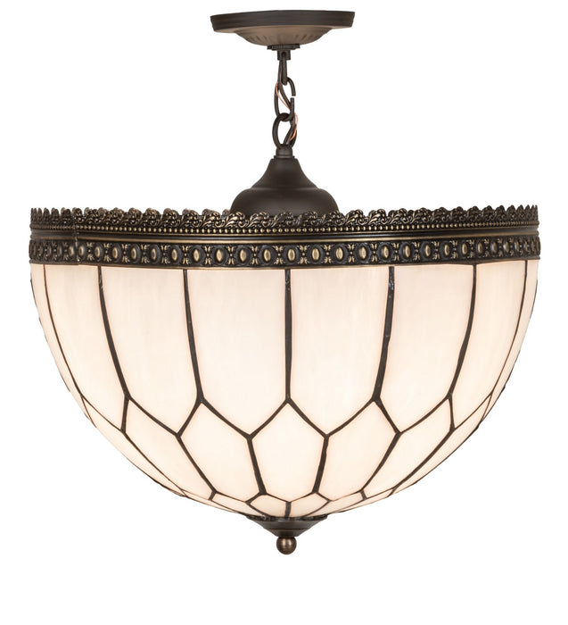 Meyda Tiffany - 270772 - One Light Pendant - Vincent - Oil Rubbed Bronze/Highlighted Craftsman Brown