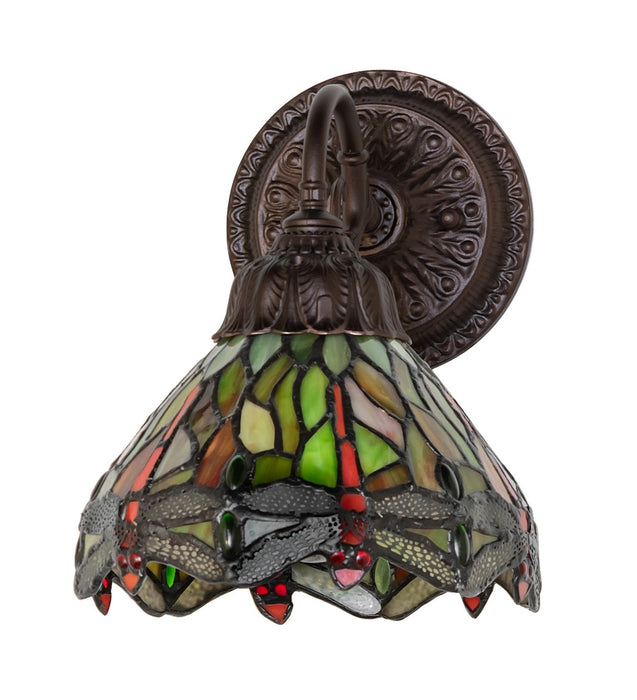 Meyda Tiffany - 274151 - One Light Wall Sconce - Tiffany Hanginghead Dragonfly - Mahogany Bronze