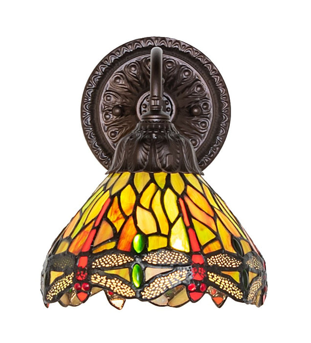 Meyda Tiffany - 274151 - One Light Wall Sconce - Tiffany Hanginghead Dragonfly - Mahogany Bronze