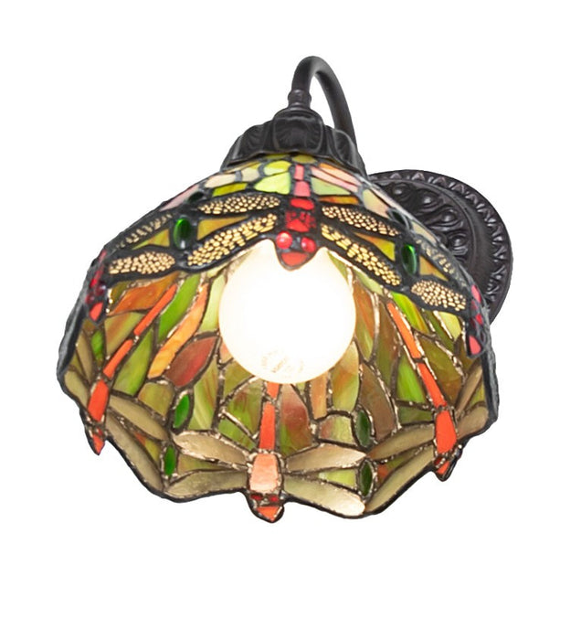 Meyda Tiffany - 274151 - One Light Wall Sconce - Tiffany Hanginghead Dragonfly - Mahogany Bronze