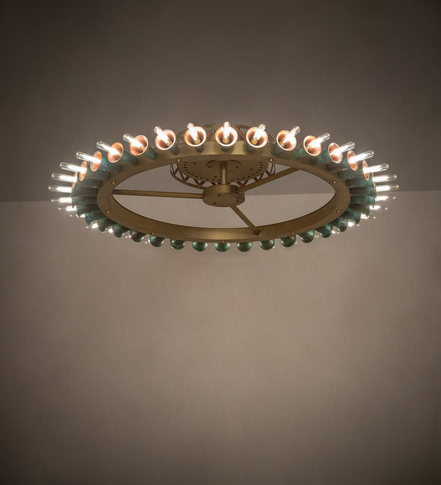 Meyda Tiffany - 274854 - LED Semi-Flushmount - Coyle - Brushed Brass/Goldtastic