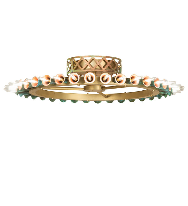 Meyda Tiffany - 274854 - LED Semi-Flushmount - Coyle - Brushed Brass/Goldtastic