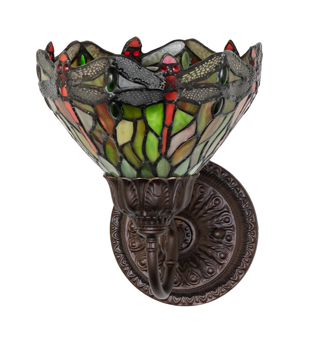 Meyda Tiffany - 275643 - One Light Wall Sconce - Tiffany Hanginghead Dragonfly - Mahogany Bronze