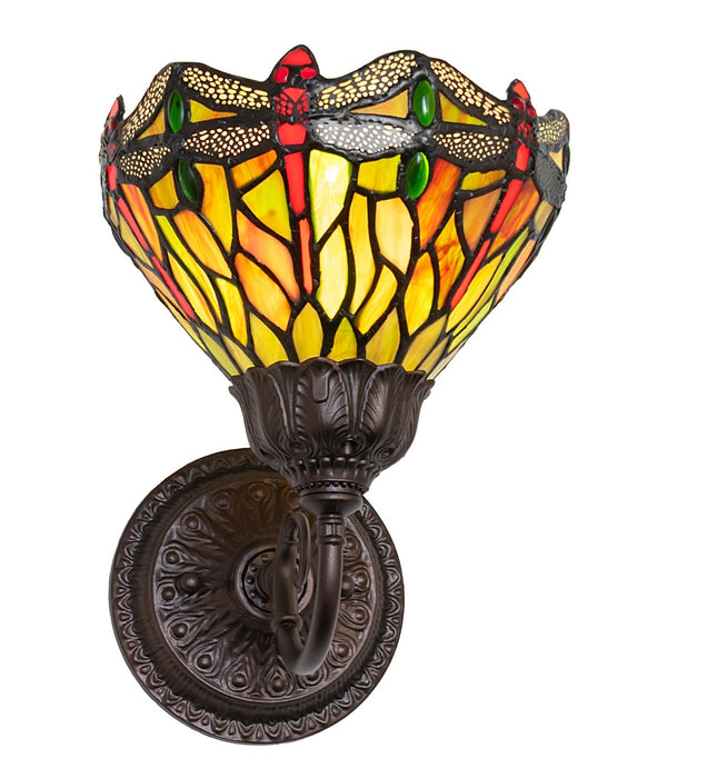 Meyda Tiffany - 275643 - One Light Wall Sconce - Tiffany Hanginghead Dragonfly - Mahogany Bronze