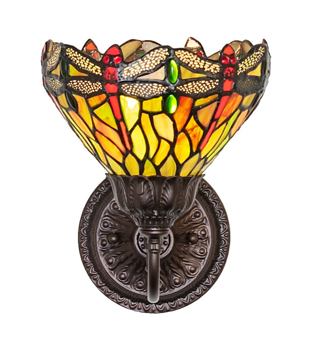 Meyda Tiffany - 275643 - One Light Wall Sconce - Tiffany Hanginghead Dragonfly - Mahogany Bronze