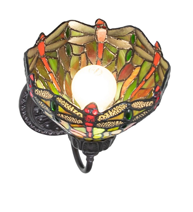 Meyda Tiffany - 275643 - One Light Wall Sconce - Tiffany Hanginghead Dragonfly - Mahogany Bronze