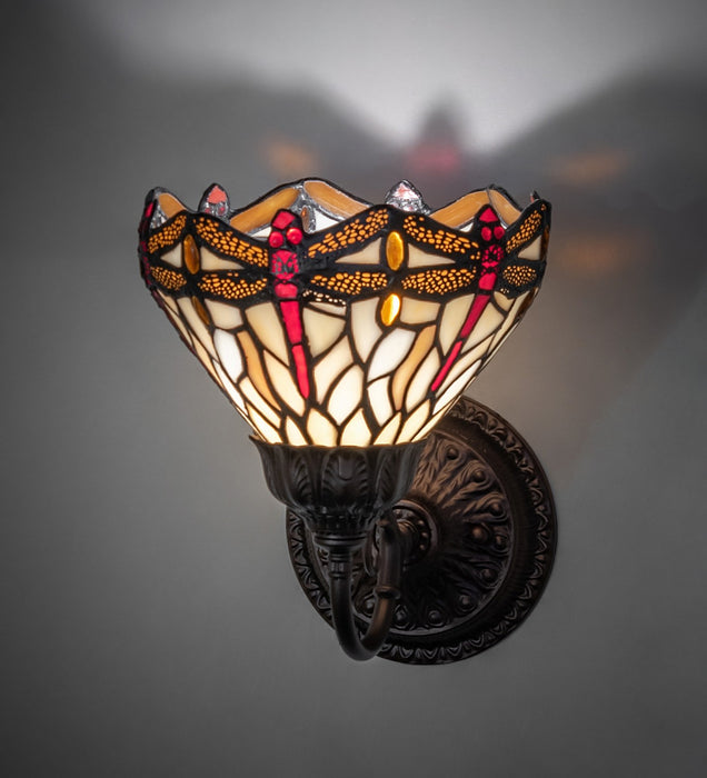 Meyda Tiffany - 275653 - One Light Wall Sconce - Tiffany Hanginghead Dragonfly - Mahogany Bronze