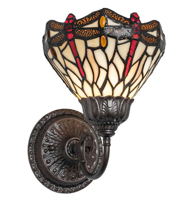 Meyda Tiffany - 275653 - One Light Wall Sconce - Tiffany Hanginghead Dragonfly - Mahogany Bronze
