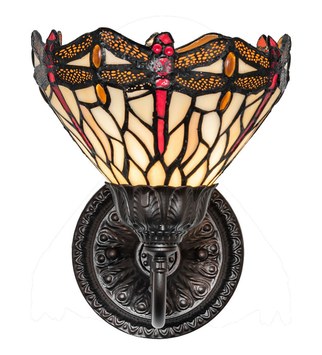 Meyda Tiffany - 275653 - One Light Wall Sconce - Tiffany Hanginghead Dragonfly - Mahogany Bronze