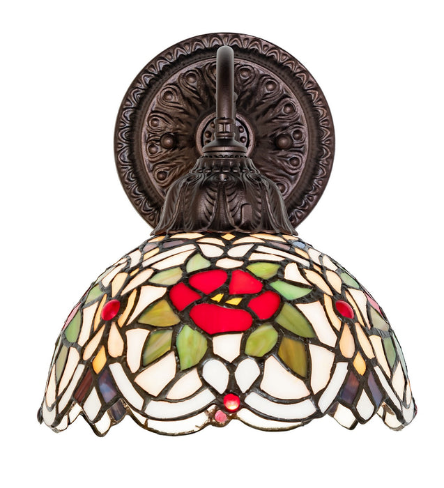 Meyda Tiffany - 275654 - One Light Wall Sconce - Renaissance Rose - Mahogany Bronze